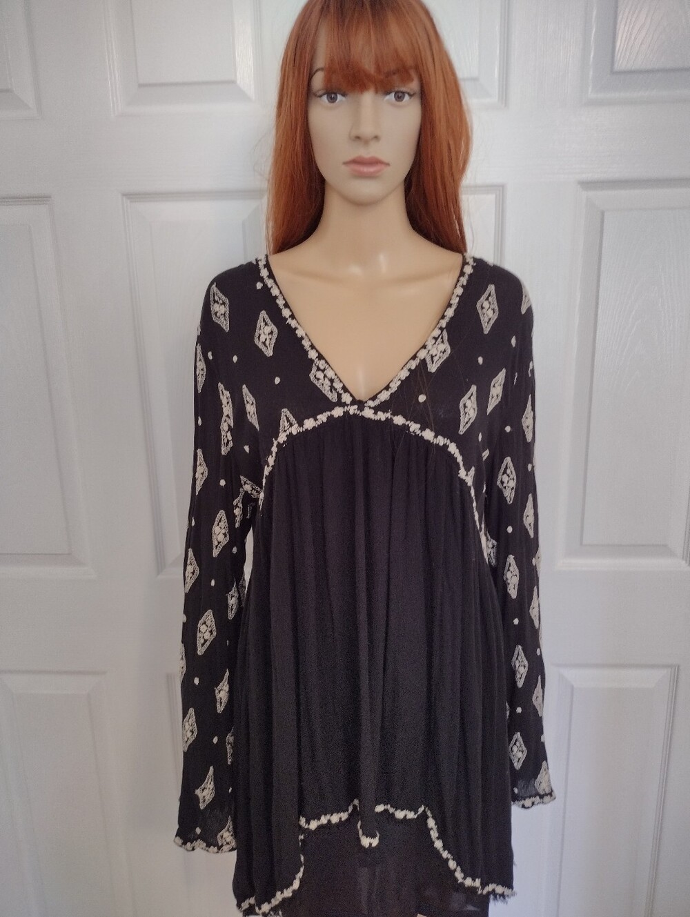 Free People Diamond Embroidered Tunic Dress, L - Picture 10 of 13
